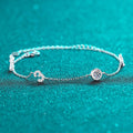Vintage Style 925 Sterling Silver Bracelet with 0.5 Carat Moissanite and Platinum Plating, Tree Motif Design for Women