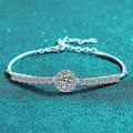 Bracelet with Handcrafted S925 Sterling Silver and 2.4 Carat Moissanite Round Row Diamonds in a Minimalist Starry Sky Design