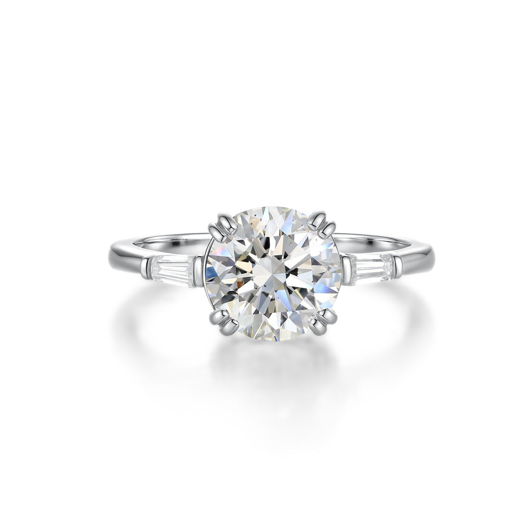 Classic Round Moissanite  925 Sterling Silver Ring