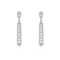 Geometric Long Bar Drop Earrings Moissanite 925 Sterling Silver White Gold Tone Dangle Earrings For Women Elegant Party Wedding Modern Fashion Fine Jewelry Gift 2026 New