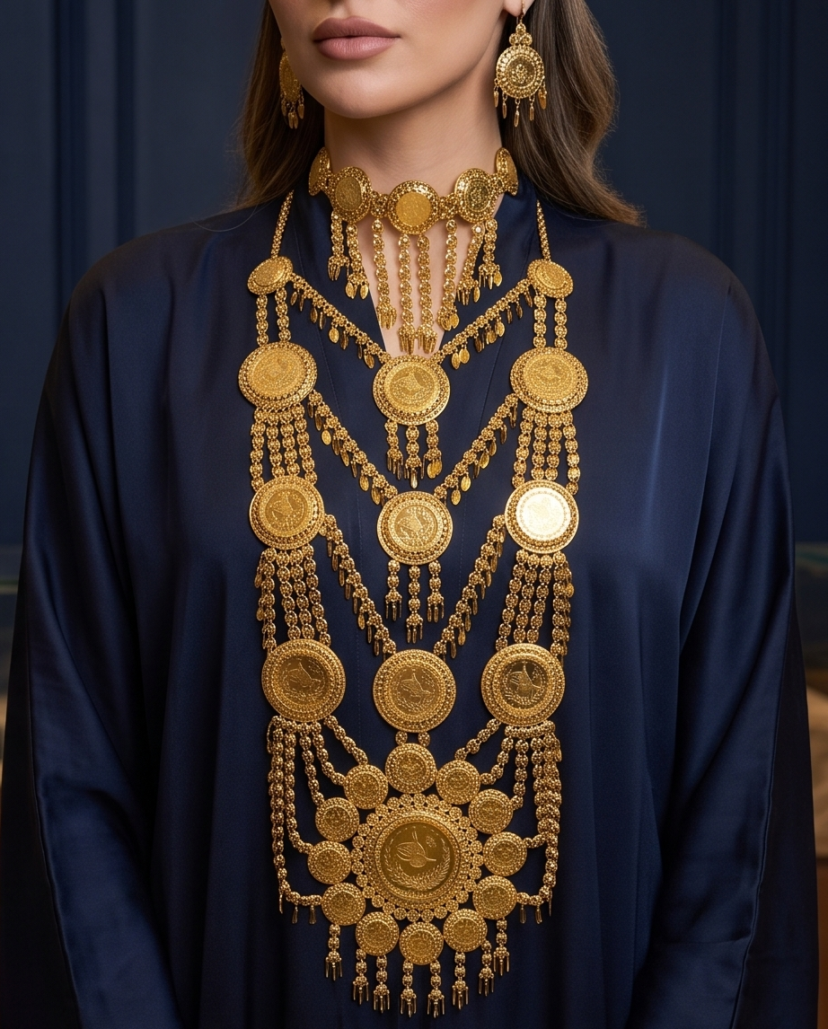 21K Gold-Plated 925 Sterling Silver Traditional Statement Jewelry Set