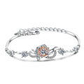 Rose Flower Bracelet with 1.4 Carat Moissanite and 7A Zircon Stones in S925 Silver with Dual-Tone Plating