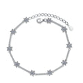Women's 925 Silver Bracelet with Micro-Paved Hexagram Design Featuring 1 Carat Moissanite Stones