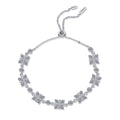 Women's Adjustable Moissanite Bracelet with Owl Design in 925 Sterling Silver and Platinum Plating