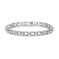 Bracelet with 925 Sterling Silver Plated PT950 and Full Moissanite Cluster Setting in Three Size Options
