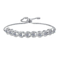 Bracelet with Adjustable 925 Sterling Silver Plated PT950 Gold Stretch Band Featuring 1 Carat Moissanite Accents