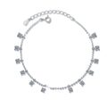 Sterling Silver Moissanite Bracelet with PT950 Gold Plating and Elegant Fringe Design for Daily Wear