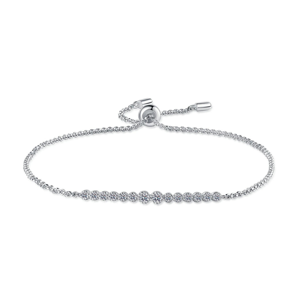 Champagne Gold Moissanite Star Bracelet with Rose Accents in Sterling Silver
