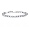 Women's S925 Sterling Silver Moissanite Bracelet with Full Row Diamond Accents in Hip Hop Luxury Style