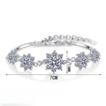 Snowflake Bracelet with 2.6 Carat Moissanite and 7A Zircon Stones in Sterling Silver for Women