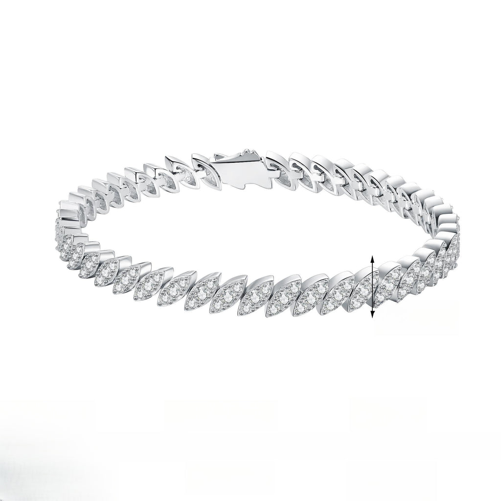Moissanite Full Diamond Bracelet in Sterling Silver with Celestial and Geometric Designs for Women