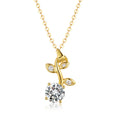 Natural Branch Leaf Moissanite  925 Sterling Silver Necklace