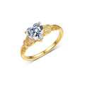 Romantic Heart Shaped Moissanite 925 Sterling Silver Ring
