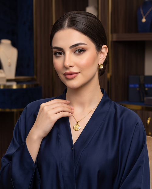 925 Sterling Silver Gold-Plated leera Coin Flower Jewelry Set