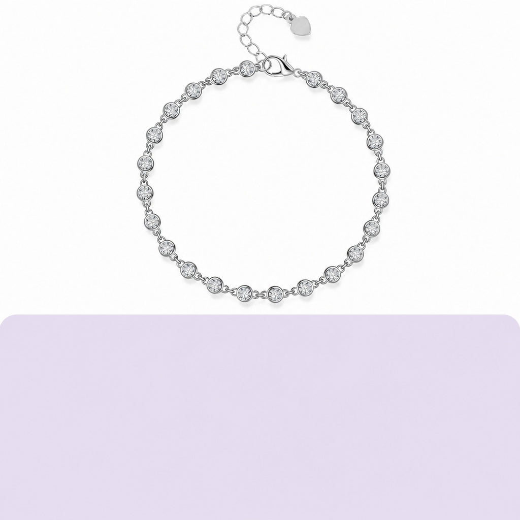 Luxury Bubble Chain Mocanite 925 Sterling Silver Bracelet