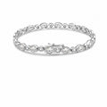 White D Color Moissanite Oval And Round Alternating Tennis Bracelet S925 Sterling Silver Fine Electroplated Elegant Fashion Chain Bracelet For Women Men Anniversary Gift Jewelry