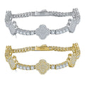 Round-Cut Moissanite Clover Pavé Tennis Bracelet in 925 Sterling Silver