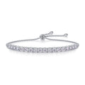 Round-Cut Moissanite Adjustable Tennis Bracelet in 925 Sterling Silver