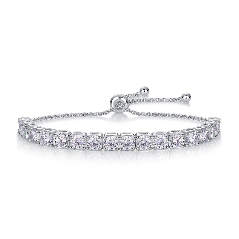 Classic Moissanite Line Bracelet in 925 Sterling Silver