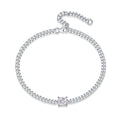 Princess-Cut Moissanite Solitaire Chain Bracelet in 925 Sterling Silver