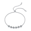 Heart-Cut Moissanite Five-Stone Bolo Bracelet in 925 Sterling Silver