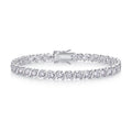 Round-Cut Moissanite Wave-Link Tennis Bracelet in 925 Sterling Silver