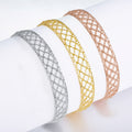 Italian Lace Openwork Woven Chain Bracelet in 925 Sterling Silver