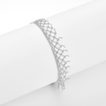 Italian Lace-Woven Fringe Bracelet in 925 Sterling Silver
