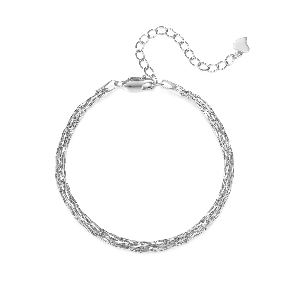 Italian Lace Braided Chain Bracelet in 925 Sterling Silver
