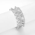 Lace-Woven Scalloped Statement Bracelet in 925 Sterling Silver