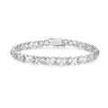 Round-Cut Moissanite X-Link Tennis Bracelet in 925 Sterling Silver