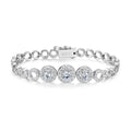 Round-Cut Moissanite Halo Link Bracelet in 925 Sterling Silver
