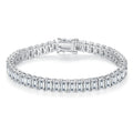 Emerald-Cut Moissanite Art Deco Tennis Bracelet in 925 Sterling Silver