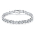 Princess-Cut Moissanite Square-Link Tennis Bracelet in 925 Sterling Silver