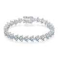 Triangle-Cut Moissanite Geometric Tennis Bracelet in 925 Sterling Silver