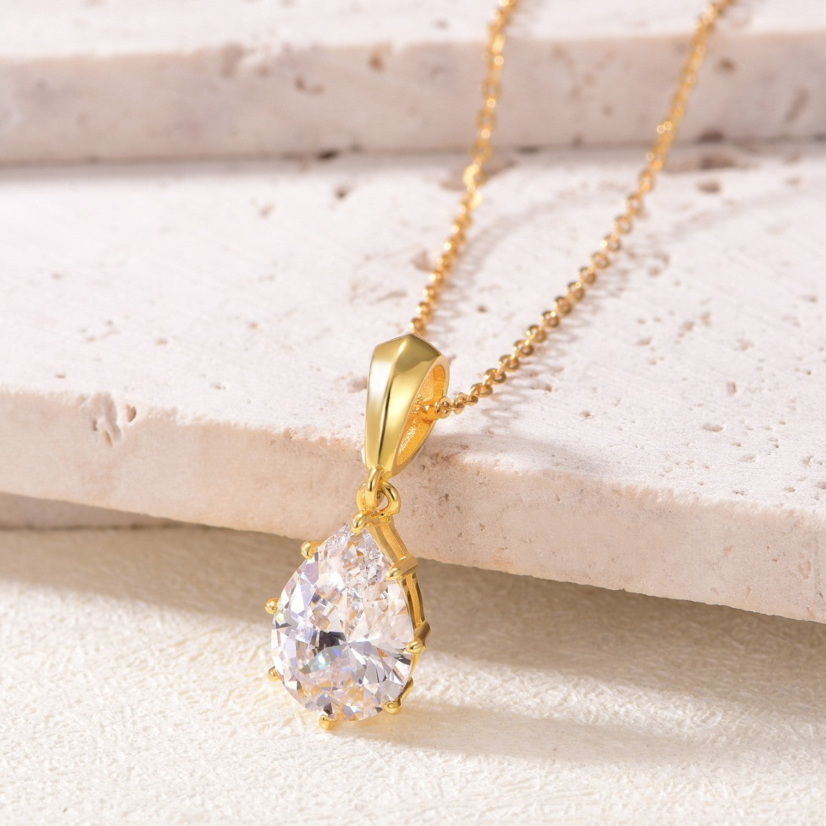 Pear Cut D Color Moissanite Necklace 925 Sterling Silver
