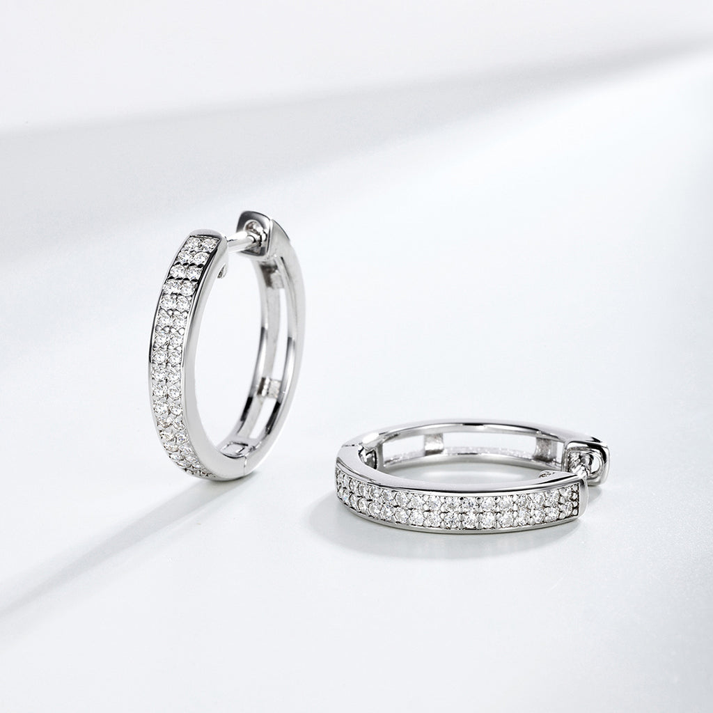 Moissanite Hoop Earrings  925 Sterling Silver Earrings