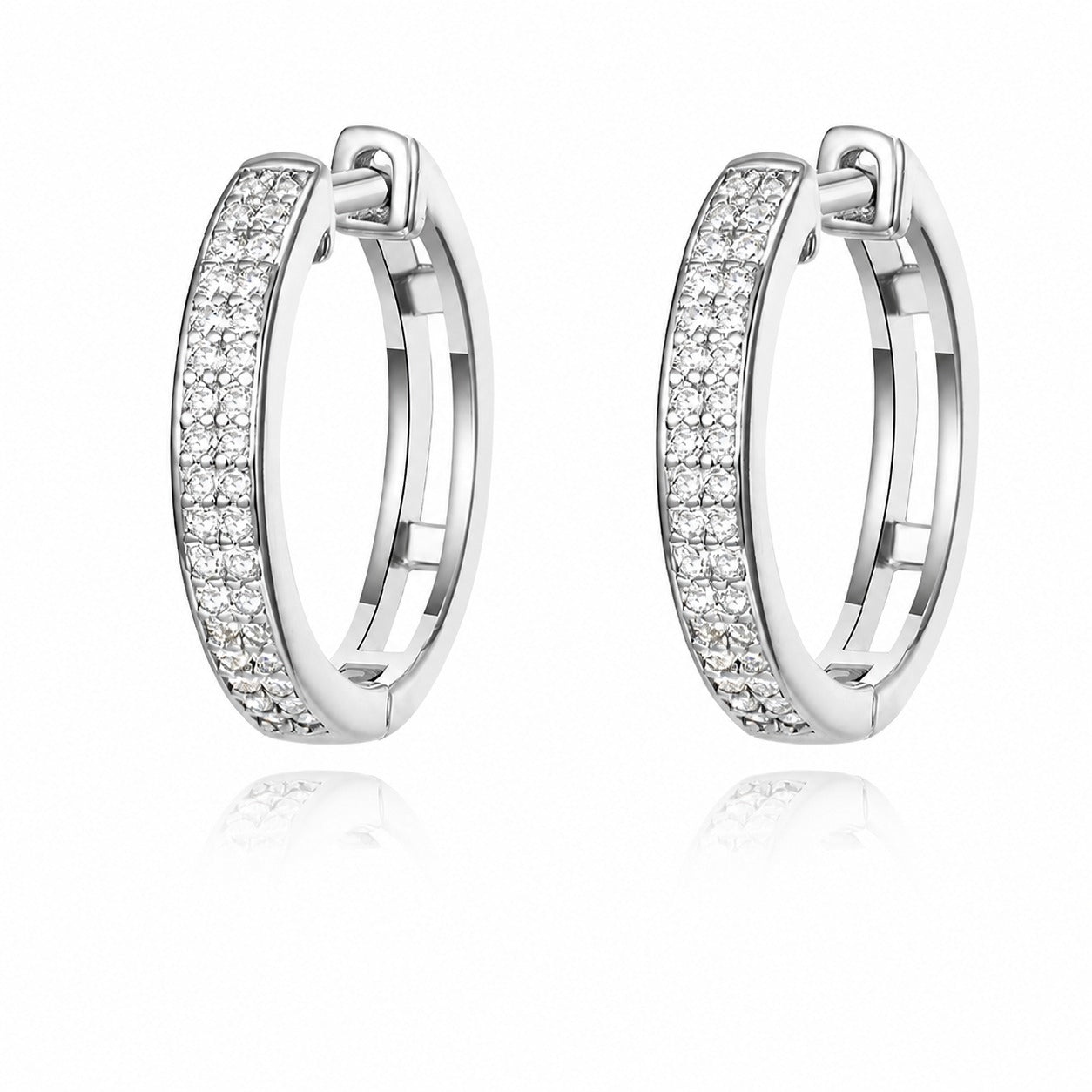 Moissanite Hoop Earrings  925 Sterling Silver Earrings