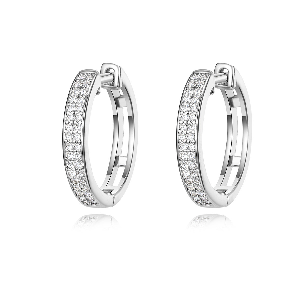 Moissanite Hoop Earrings  925 Sterling Silver Earrings