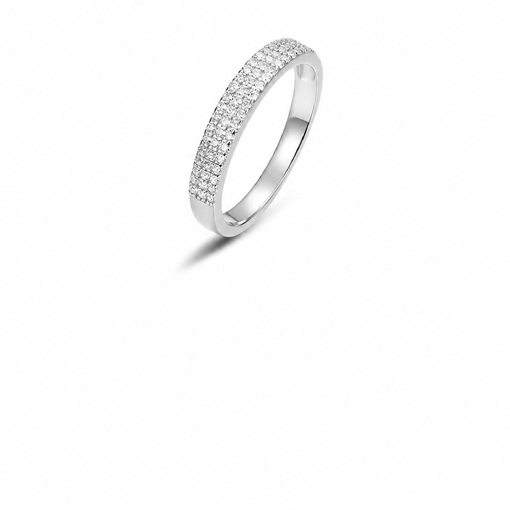 Geometric Multi Row Full Moissanite Ring Inlaid 925 Sterling Silver Ring
