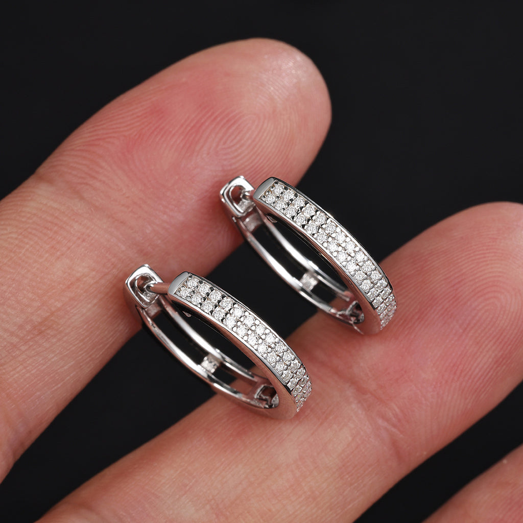 Moissanite Hoop Earrings  925 Sterling Silver Earrings